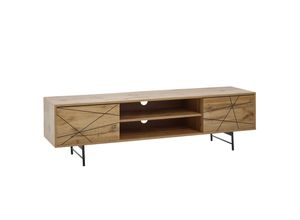 4251745782164 - Eiche TV-Unterschrank Modernes Linienmuster 160cm Breit Robuste Materialien