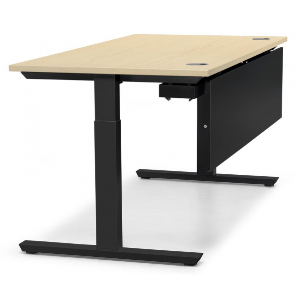 4251747706311 - Schreibtisch T-Fuß MULTI M 288793 manuell höhenverstellbar 65-85cm (H) 160x80cm (BxT) rechteckig ahorn schwarz 4251747706 4251747706311 - Schreibtisch T-Fuß MULTI M 288793 manuell höhenverstellbar 65-85cm (H) 160x80cm (BxT) rechteckig ahorn schwarz 4251747706