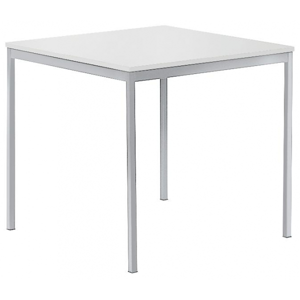 4251747716358 - Besprechungstisch 289443 72cm (H) 80x80cm (BxT) 4 Personen quadratisch weiß   silber 4251747716358 Deskin