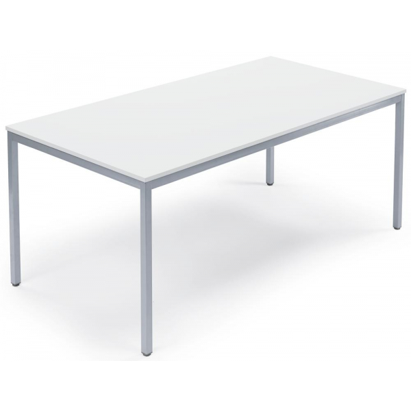 4251747716402 - Besprechungstisch 289448 72cm (H) 160x80cm (BxT) 6 Personen rechteckig weiß   silber 4251747716402 Deskin