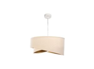 4251756301460 - Licht-erlebnisse - Hängeleuchte ø 50 cm E27 Creme Gold Stoff Metall Modern Hängelampe - Weiß Creme Gold