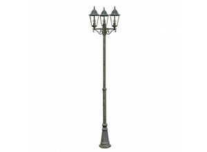 4251756310141 - Licht-erlebnisse - Wegeleuchte Hof Terrasse IP44 in Bronze E27 220 cm Glas Aluminium Rustikal Kandelaber - Bronze