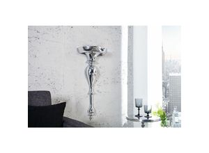 4251756310707 - Licht-erlebnisse - Wandkonsole in Silber 35 x 80 x 17 cm aus Aluminium Schweberegal Podest Wohnzimmer - Silber