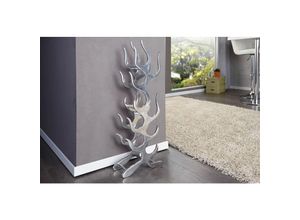 4251756312787 - Licht-erlebnisse - Weinregal 90 cm hoch in Silber für 9 Flaschen Flammen Design Wohnzimmer Küche Bar - Silber 4251756312787 - Licht-erlebnisse - Weinregal 90 cm hoch in Silber für 9 Flaschen Flammen Design Wohnzimmer Küche Bar - Silber