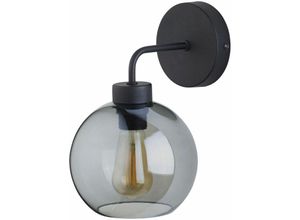 4251756314569 - Licht-erlebnisse - Wandlampe Metall Glas Modern kalete - Schwarz Graphit