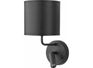 4251756315177 - Licht-erlebnisse - led Wandlampe Metall Stoff Schwarz Modern pasa - Schwarz