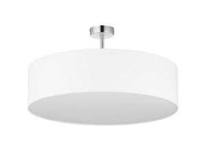 4251756317775 - Licht-erlebnisse - Deckenlampe Weiß Chrom Ø60cm Wohnzimmer Leuchte - Chrom Weiß