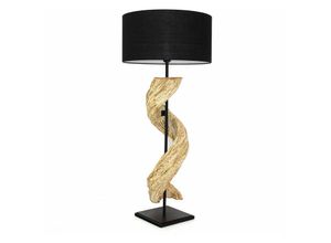 4251756318246 - Licht-erlebnisse - Nachttischlampe groß 92 cm E27 Handarbeit Unikat Stoff Treibholz Tischleuchte - Holz (Natur) Schwarz