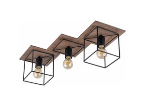 4251756329129 - Licht-erlebnisse - Deckenlampe Braun Wohnzimmer 3-flmg coba Leuchte - Braun Schwarz