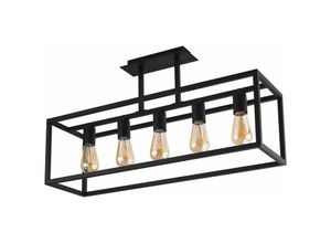 4251756329235 - Licht-erlebnisse - Deckenlampe Schwarz 5xE27 Wohnzimmer Leuchte david - Schwarz