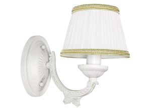 4251756332341 - Licht-erlebnisse - Wandleuchte Vintage Landhaus Stoff E14 blendarm sofia - Shabby Weiß