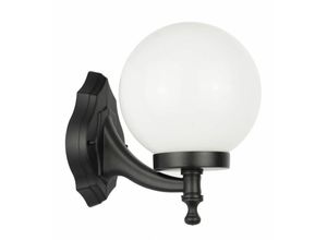 4251756343521 - Licht-erlebnisse - Wandlampe Kugel Schirm Schwarz Weiß IP43 E27 Garten Haus Hof - Schwarz Weiß