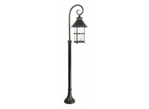 4251756345570 - Licht-erlebnisse - Stehlampe außen Haus Garten IP23 Schwarz E27 116 cm Rustikal Glas Metall Wegeleuchte Laterne - Schwarz