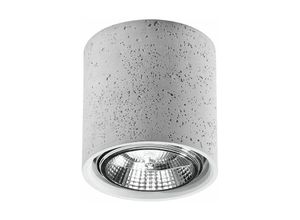 4251756346195 - Licht-erlebnisse - Deckenspot Grau ø 14 cm Beton massiv GU10 Aufputz Deckenspot Küche Wohnzimmer Flur - Grau