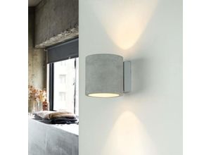 4251756347291 - Licht-erlebnisse - Beton Wandlampe Up Down rund Ø10cm klein G9 Wand - Grau