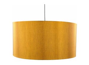 4251756348779 - Licht-erlebnisse - Lampenschirm Stoff Textil 60 cm in Gold für Stehlampe Pendelleuchte - Gold