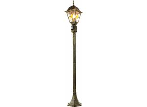 4251756365417 - Licht-erlebnisse - Wegeleuchte mit Bewegungsmelder 112 cm E27 Rustikal Außenlampe Garten - Gold Antik