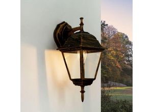 4251756365530 - Licht-erlebnisse - Rustikale Wandlampe Außen IP44 Schwarz Kupfer tirol - Schwarz Kupfer