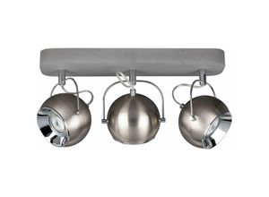 4251756365981 - Licht-erlebnisse - Deckenspot Beton Metall GU10 verstellbar Grau Chrom matt 3-flammig 2700 k warmweißes Licht 960 lm - Grau Chrom matt