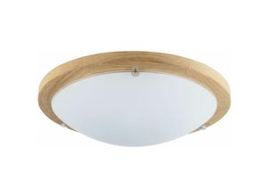 4251756366964 - Licht-erlebnisse - Runde Deckenlampe Holz Glas 3-flmg Ø45cm blendarm - Eiche Geölt Weiß