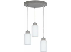 4251756368074 - Licht-erlebnisse - Moderne Hängeleuchte Beton Glas blendarm Ø32cm rund - Grau Weiß