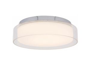 4251756378370 - Licht-erlebnisse - led Deckenlampe rund elegant 4000K 1500lm Deckenleuchte - Chrom Klar Transparent