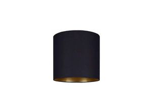 4251756378448 - Licht-erlebnisse - Lampenschirm Stoff in Schwarz Gold Ø255cm für Stehleuchten - Schwarz Gold