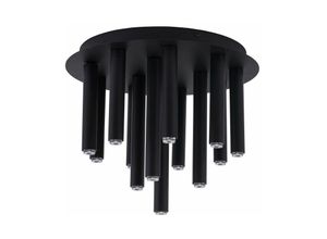 4251756378714 - Licht-erlebnisse - Deckenlampe Schwarz Metall Loft Design Ø34cm - Schwarz