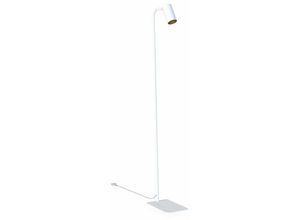 4251756381653 - Licht-erlebnisse - Stehleuchte Wohnzimmer Weiß 124 cm klein flexibel GU10 Metall Leselampe Stehlampe - Weiß Gold