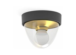 4251756383268 - Licht-erlebnisse - Badezimmerleuchte IP44 E27 Schwarz Modern Badlampe - Schwarz Transparent Gold