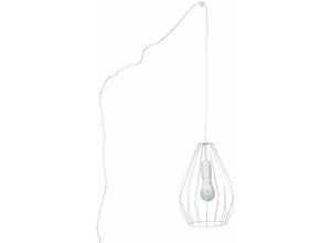 4251756396916 - Licht-erlebnisse - Hängelampe Weiß E27 Holz Metall xxl verstellbar Modern Pendelleuchte - Weiß