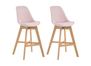 4251756405120 - - 2er Set Barhocker Cannes Samt pink natura