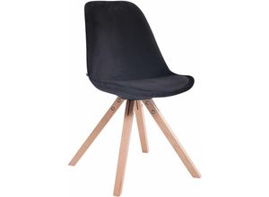 4251756407537 - - Besucherstuhl Toulouse Samt Square schwarz natura