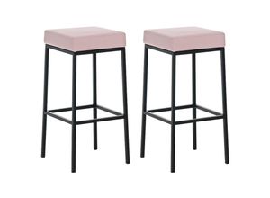 4251756421496 - - 2er Set Barhocker Montreal 85 Kunstleder pink schwarz