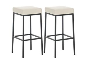 4251756421588 - - 2er Set Barhocker Montreal 85 Kunstleder creme schwarz