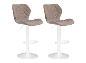 4251756426613 - - 2er Set Barhocker Cork Stoff taupe weiß