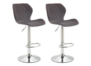 4251756426736 - - 2er Set Barhocker Cork Stoff dunkelgrau chrom