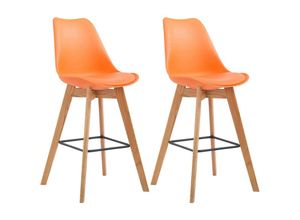 4251756426941 - - 2er Set Barhocker Metz Kunststoff natura orange