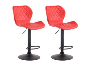 4251756427313 - - 2er Set Barhocker Cork Kunstleder rot schwarz 4251756427313 - - 2er Set Barhocker Cork Kunstleder rot schwarz
