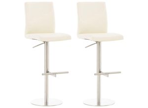 4251756428488 - - 2er Set Barhocker Cadiz Kunstleder edelstahl creme