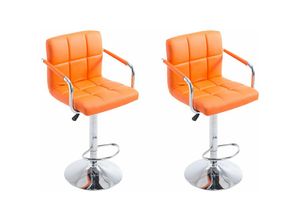 4251756433314 - - 2er Set Barhocker Lucy V2 orange chrom