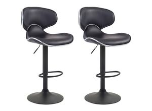 4251756435523 - 2er Set Barhocker Las Vegas Kunstleder schwarz schwarz