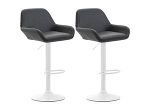 4251756435981 - 2er Set Barhocker Braga Kunstleder I Höhenverstellbarer Barstuhl Mit Metallgestell I Thekenhocker Mit Integrierter Fußstütze