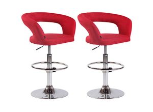 4251756436643 - - 2er Set Barhocker Jaen rot Stoff