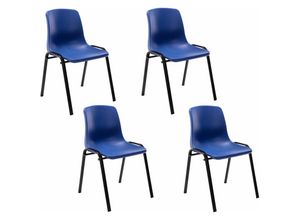 4251756437282 - - 4er Set Stapelstuhl Nowra Kunststoff blau