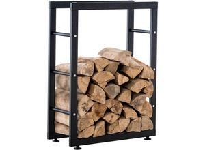 4251756439484 - - Kaminholzständer Keri V2 schwarz 25x80x125 cm