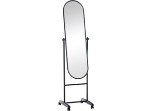 4251756446062 - Standspiegel Nane Oval I Stehspiegel 155x40 cm I Für Wohnzimmer Oder Schlafzimmer I Neigbar 360° Drehbar I Ganzkörperspiegel Mit Rollen