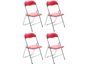 4251756452261 - - 4er Set Klappstuhl Felix rot silber