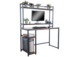 4251756452711 - Schreibtisch Billings I Computertisch Mit Regal Und Staufächern I Bürotisch Im Industrial Look