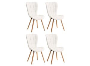 4251756456245 - 4er Set Esszimmerstuhl Elda Mit Polsterung Und Kunstlederbezug I Lehnstühle I Polsterstühle